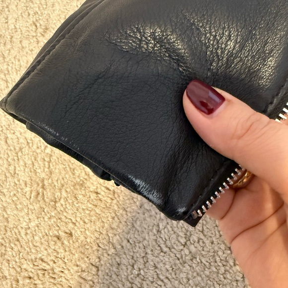 Mango Black Leather Jacket SZ M ✨ - Picture 4 of 8